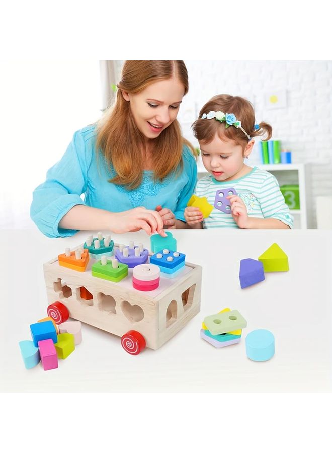 EDUTREE Wooden Shape Sorter Car Toy JHTOY 550 Educational Building Blocks For Toddlers - Image 3